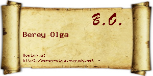 Berey Olga névjegykártya